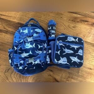 Pottery Barn Kids Shark Backpack set